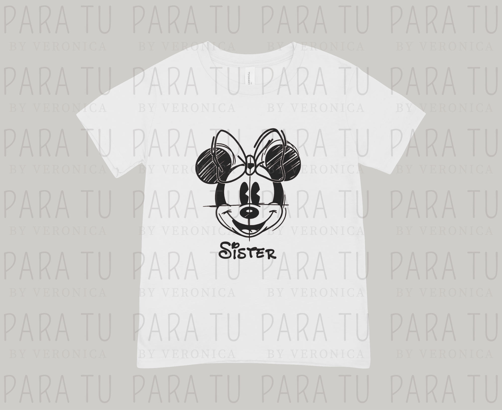 Playera Minnie Sketch Personalizable