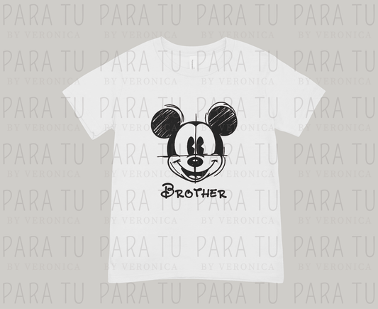 Playera Mickey Sketch Personalizable