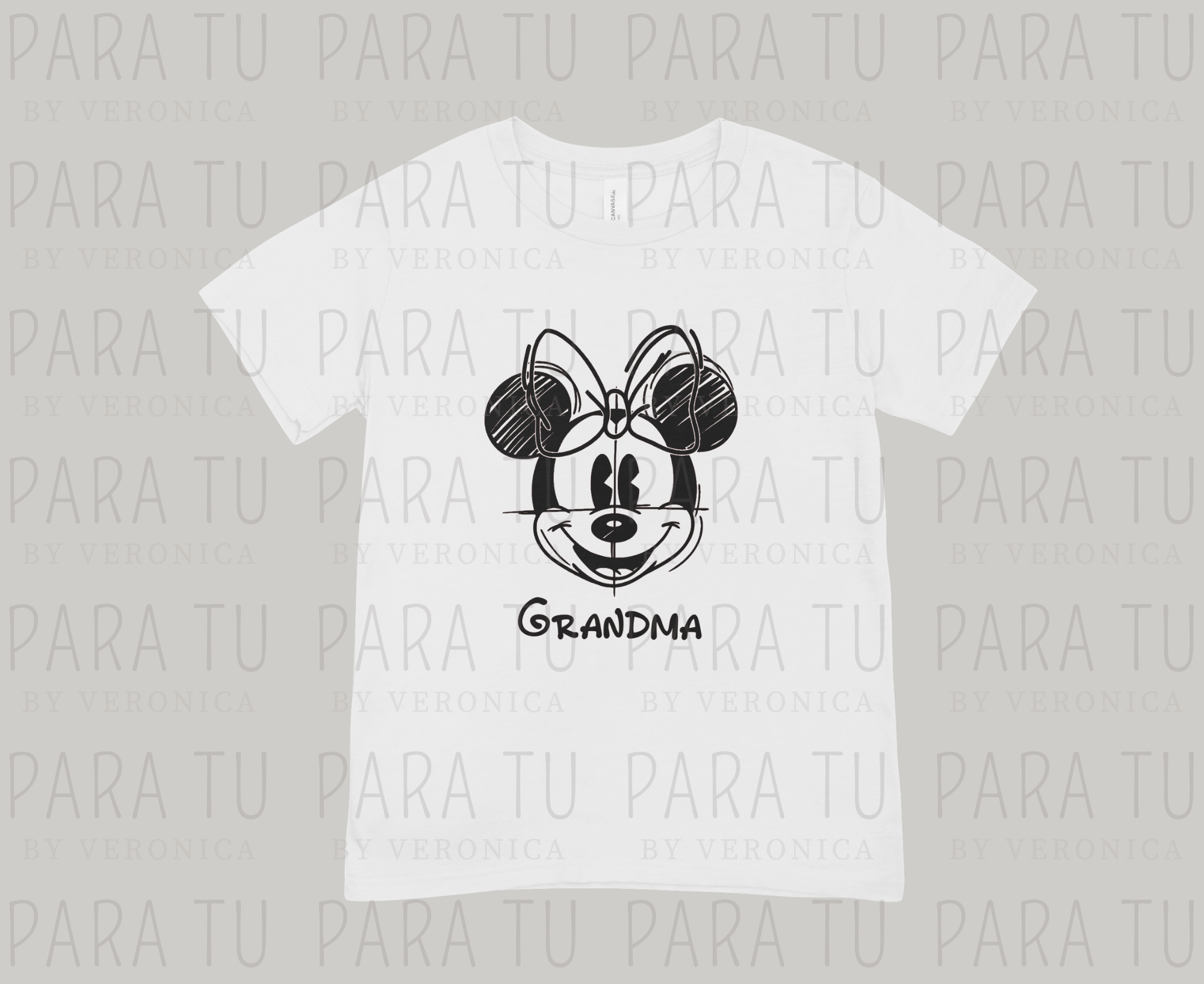 Playera Minnie Sketch Personalizable