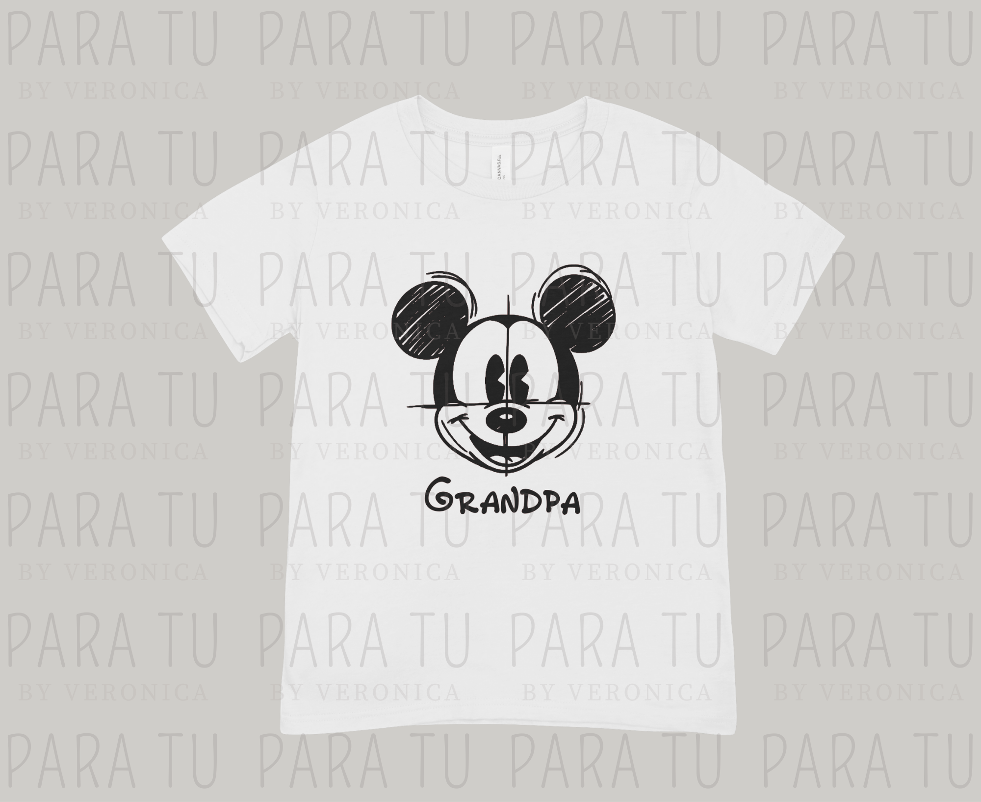 Playera Mickey Sketch Personalizable