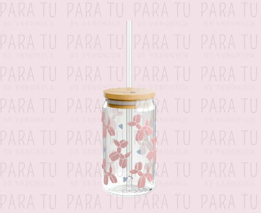 Vaso Perrito Rosa Globo