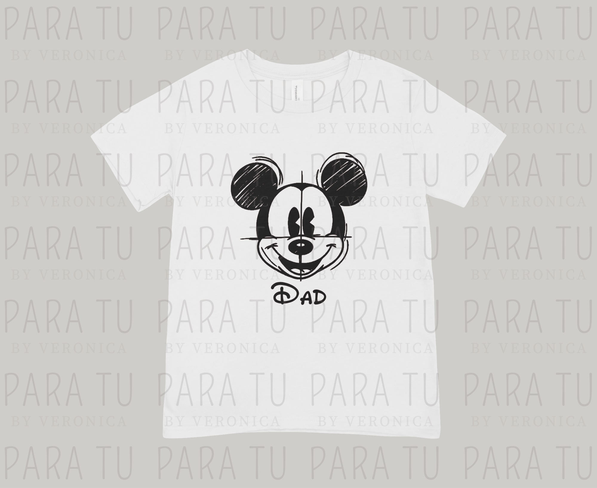 Playera Mickey Sketch Personalizable