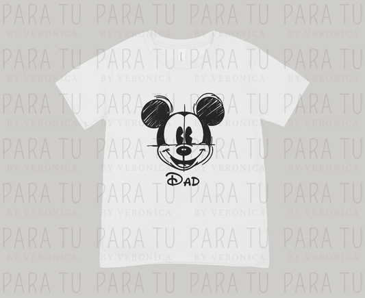 Playera Mickey Sketch Personalizable