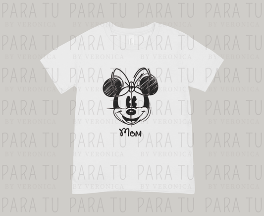 Playera Minnie Sketch Personalizable