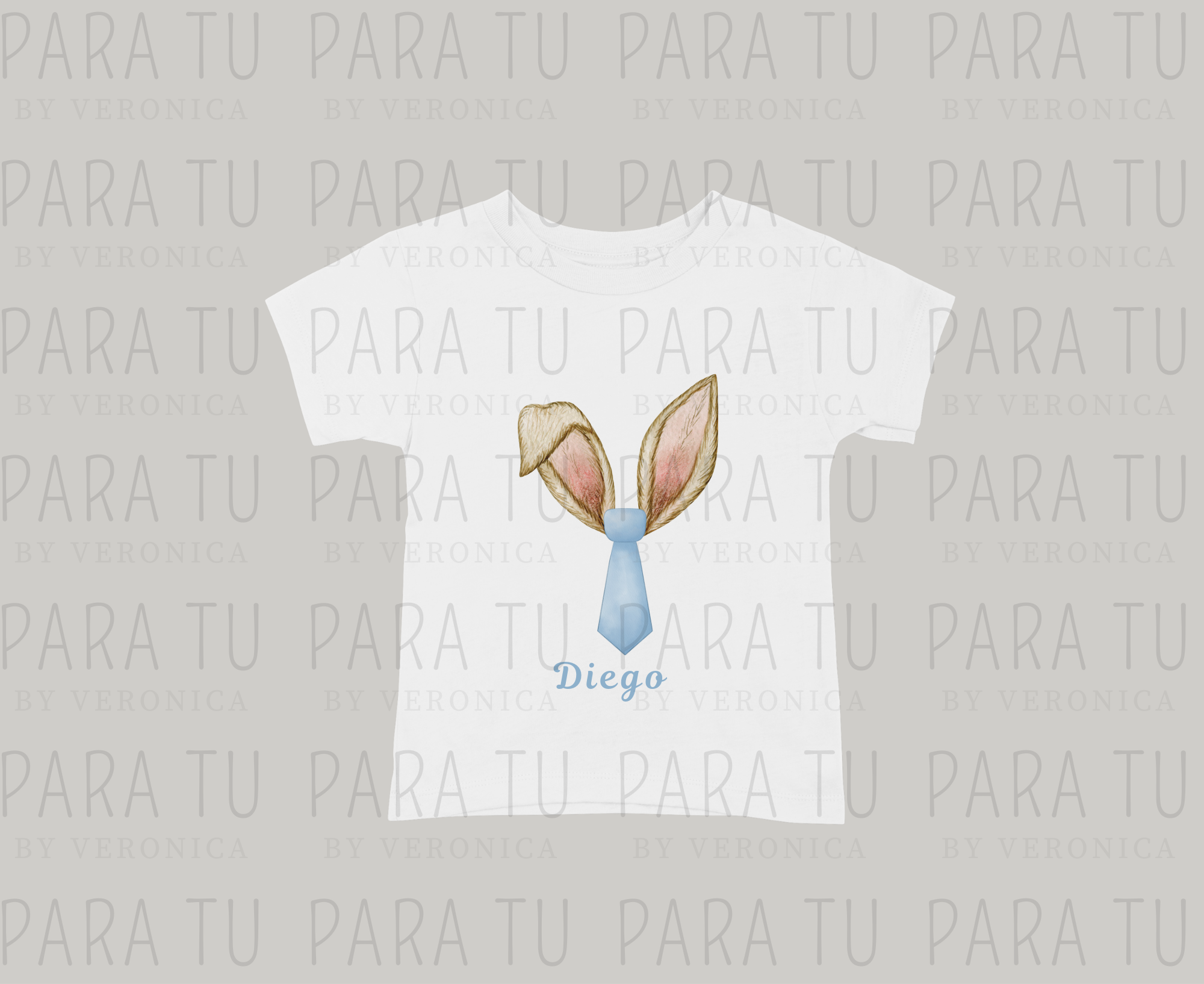 Playera Blue Tie Bunny