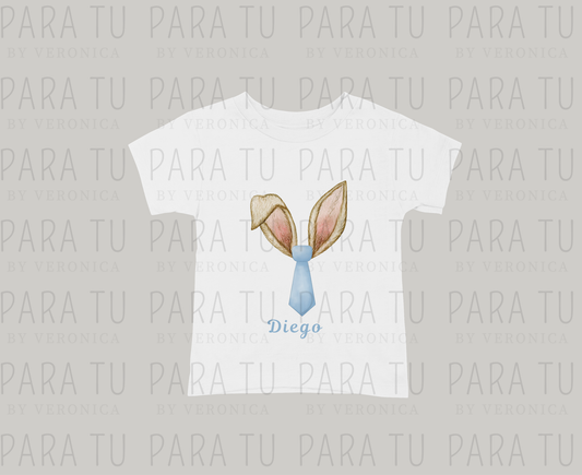 Playera Blue Tie Bunny